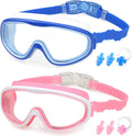KAILIMENG Kids Swim Goggles, 2 Pack Swimming Goggles for Age 3-15, Anti-Fog Anti-Uv Cear Wide View