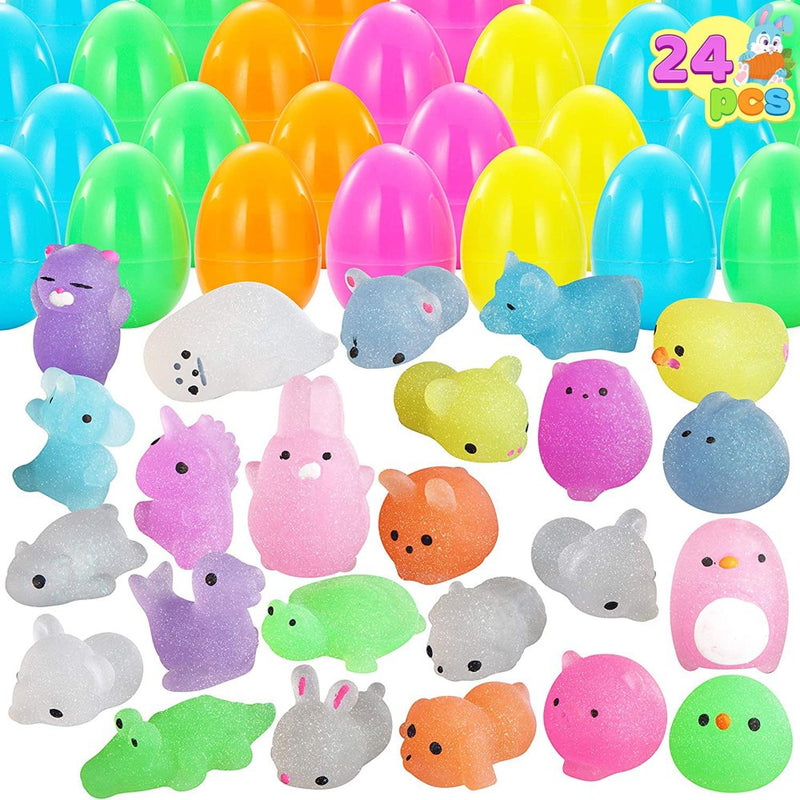 Easter Egg Plastic Eggs Funny Easter Egg Toy Creative Easter Gift Decor for Kids Friends Wedding Birthday Party Decor，With 2 Fillers Arts & Entertainment > Party & Celebration > Party Supplies Kufutee 24 Pcs Mochi Squishies  