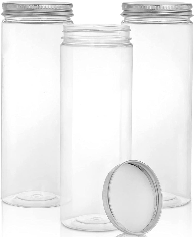 Tebery 16 Pack Plastic Spice Jars Bottles Containers with Lids 17Oz Clear Straight Cylinders Plastic Canisters for Food & Home Storage Home & Garden > Decor > Decorative Jars Tebery   