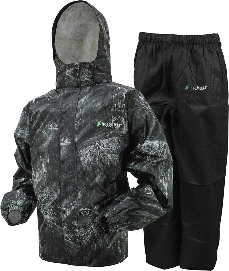 FROGG TOGGS Men'S Classic All-Sport Waterproof Breathable Rain Suit Sporting Goods > Outdoor Recreation > Winter Sports & Activities FROGG TOGGS Realtree Fishing Black Small 