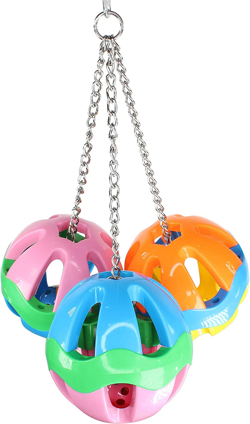 1479 Huge Plastic 3 Ball Bonka Bird Toys Colorful Durable Large Parrot Eclectus Hyacinth Cockatoo