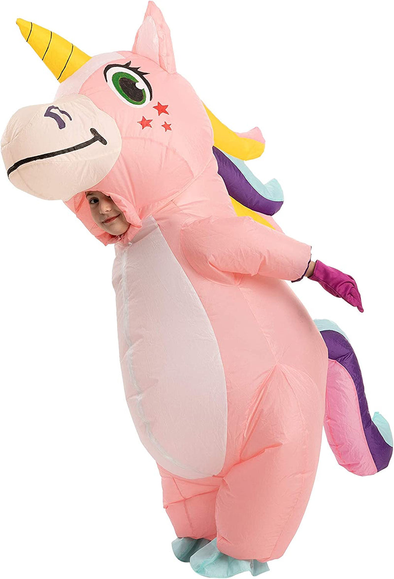 Spooktacular Creations Child Unisex Inflatable Costume, Full Body Unicorn Blow up Halloween Costume  Joyin Inc Pink Child (4-6) 