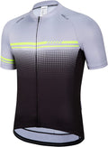 Qualidyne Men'S Cycling Jersey Short Sleeve Bike Biking Shirts Full Zipper Bicycle Tops with Pockets Sporting Goods > Outdoor Recreation > Cycling > Cycling Apparel & Accessories qualidyne Grey Green Small 