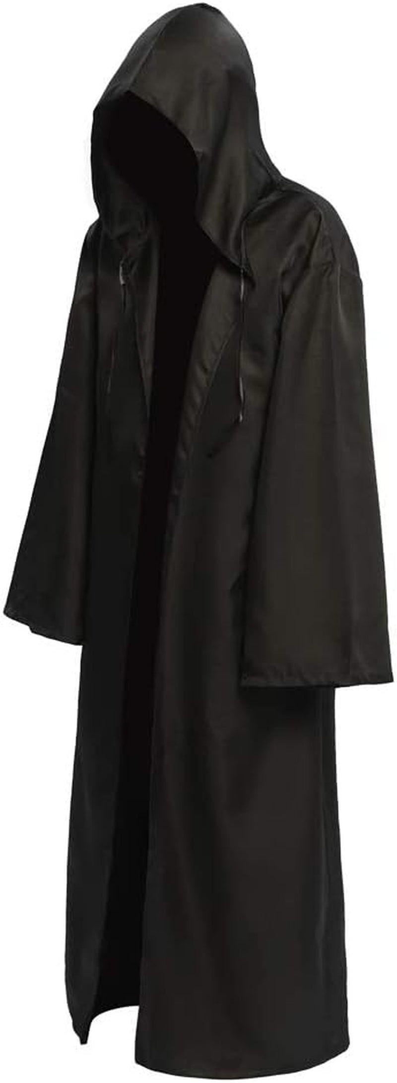 EONPOW Wizard Tunic Hooded Robe Halloween Cloak Cosplay Costumes  EONPOW Black Medium 