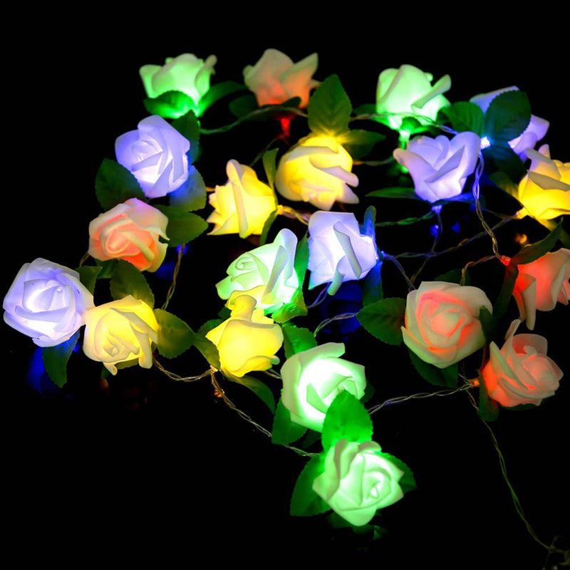 Led Rose Flower Solar Fairy Lights Outdoor Wedding Home Birthday Valentine'S Day Event Party Garland Decor Battery Home & Garden > Decor > Seasonal & Holiday Decorations Famyfamy   