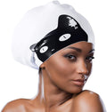 COPOZZ Extra Large Swim Cap, Designed for Long Hair Braids Dreadlocks Weaves Hair Extensions Curls & Afros, Silicone Bathing Cap Swimming Hat for Women Men Sporting Goods > Outdoor Recreation > Boating & Water Sports > Swimming > Swim Caps COPOZZ Black Cat  