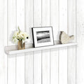 MCS Picture Ledge Shelf, Room Decor Floating Shelf, Natural Woodgrain, 35 Inch, Set of 2 Furniture > Shelving > Wall Shelves & Ledges MCS White Single 35 Inch