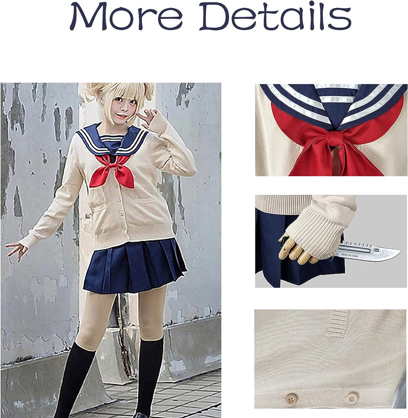 Himiko Toga Cosplay Outfit Halloween Anime Uniform Sailor JK Costumes Dress Set