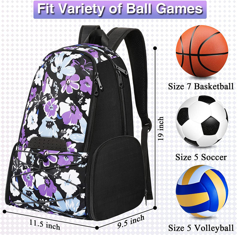 Soccer Bag, Insulated Soccer Backpack Fit Basketball Volleyball Accessories, Sport Training Equipment Bags with Ball Compartment and Cleat Shoes Holder for Youth Girls Kids, Outdoor Gym Match Gift Sporting Goods > Outdoor Recreation > Winter Sports & Activities Jamesay   