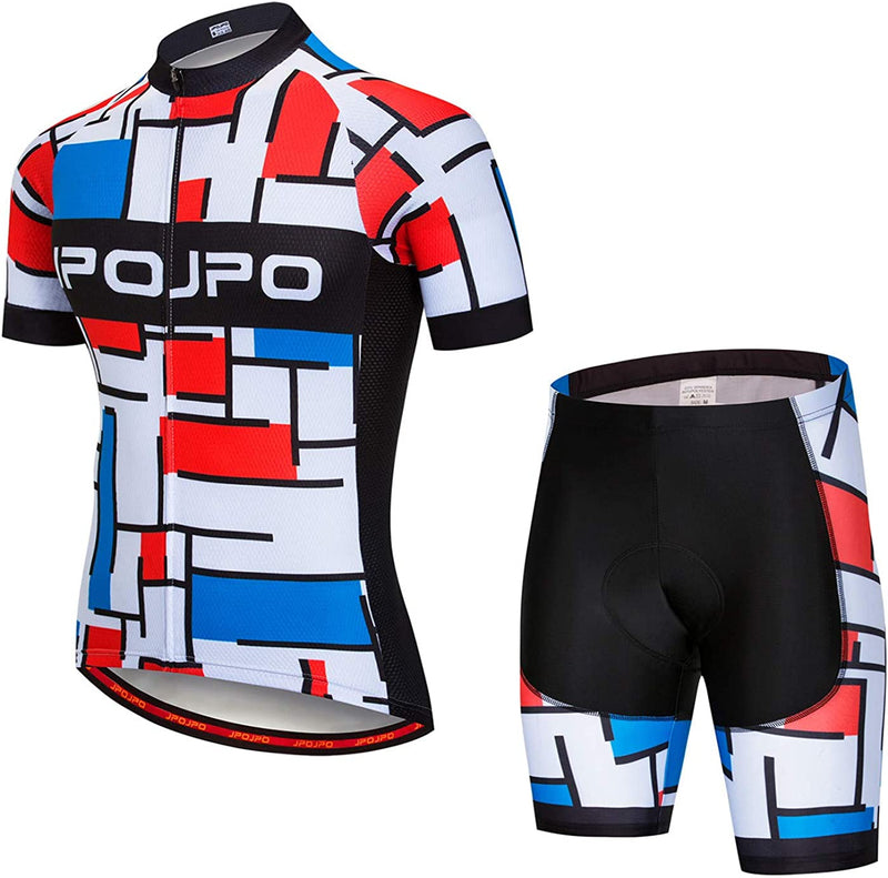 Hotlion Men'S Cycling Jersey Set Bib Shorts Summer Cycling Clothing Suit Pro Team Bike Clothes Sporting Goods > Outdoor Recreation > Cycling > Cycling Apparel & Accessories Hotlion Jp1005 Chest For 37"-39.4"=Tag M 