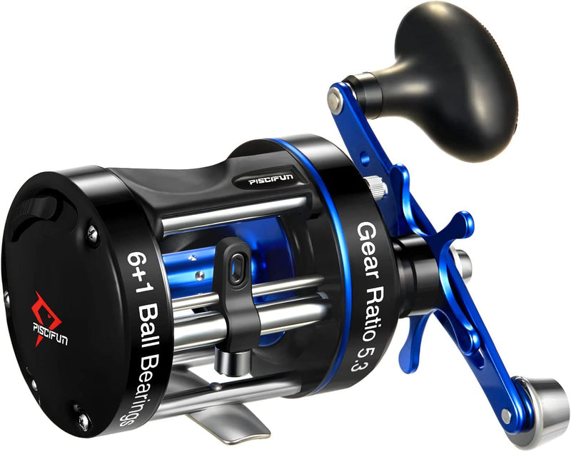 Piscifun Chaos XS round Baitcaster Reel, Reinforced Metal Body Baitcasting Fishing Reel, Smooth Powerful Saltwater Inshore Surf Trolling Reel, Conventional Reel for Catfish, Musky, Bass, Pike Sporting Goods > Outdoor Recreation > Fishing > Fishing Reels Piscifun 50 Left Handed  