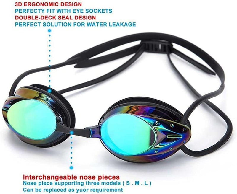 BIENKA N/A Swimming Goggles Men Women High Definition Waterproof Anti-Fog Electroplated Lens Glasses Adult Competition Eyewear Goggles Sporting Goods > Outdoor Recreation > Cycling > Cycling Apparel & Accessories BIENKA   
