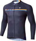 Santic Cycling Jersey Men'S Long Sleeve Bike Reflective Full Zip Bicycle Shirts with Pockets Sporting Goods > Outdoor Recreation > Cycling > Cycling Apparel & Accessories Santic Navy XX-Large 