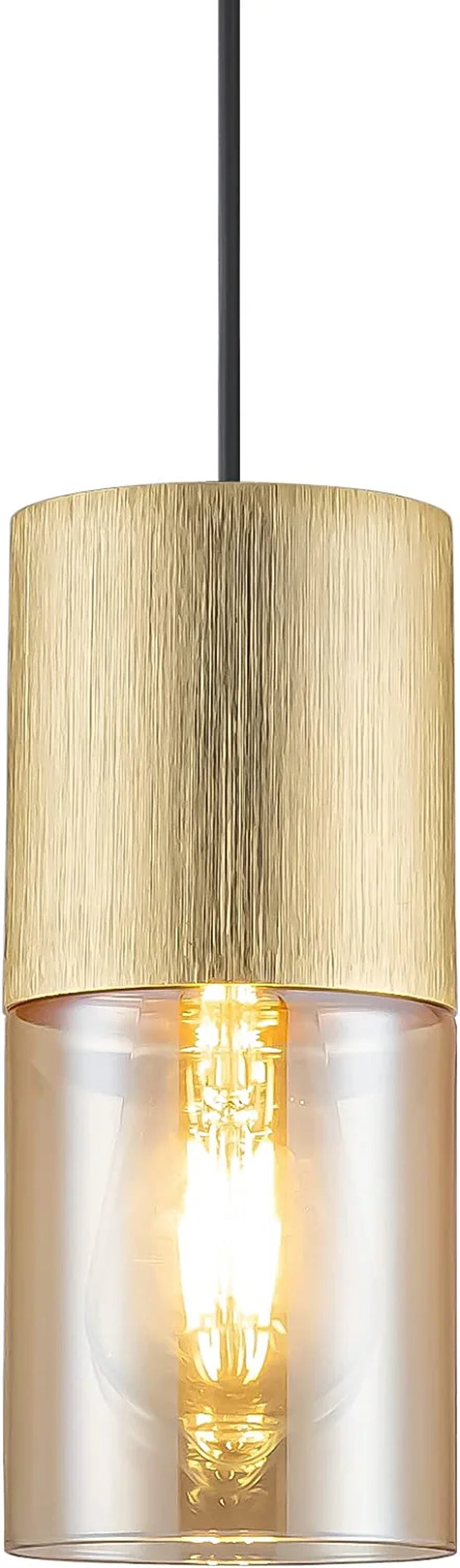 AKEZON Modern Glass Pendant Light 2 Pack, Adjustable Hanging Pendant Lighting Kitchen Lights Island Dining Room Bathroom Bar, Brushed Nickel Finish Home & Garden > Lighting > Lighting Fixtures AKEZON Gold 1-Light 