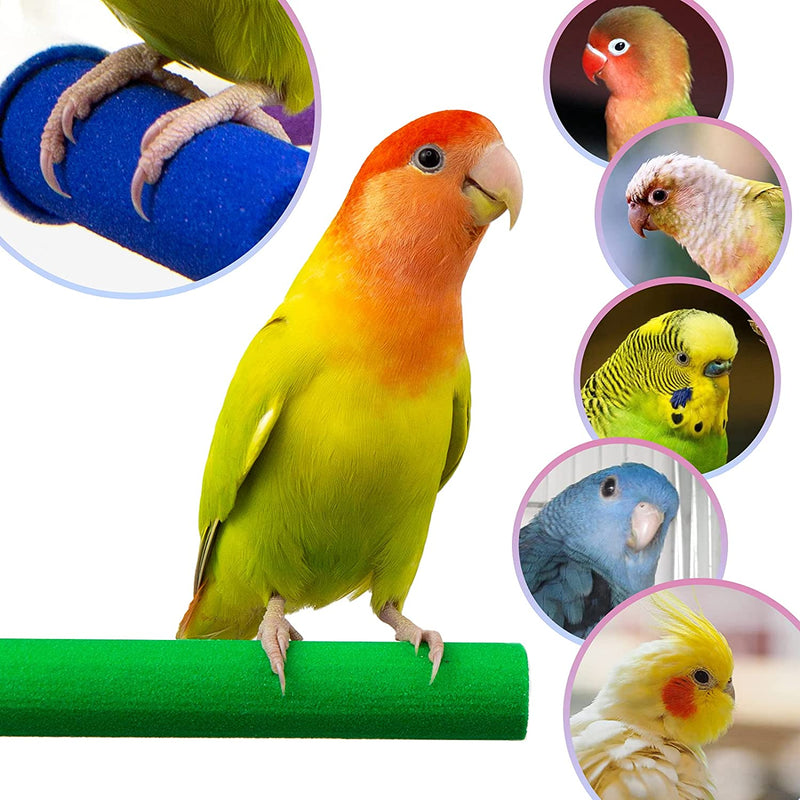 4 PCS Bird Perch Stand Toy, Wood Parrot Perch Stand Platform Paw Grinding Stick, Cage Accessories Exercise Toys Budgies Parakeet Cockatiel Conure Hamster Gerbil Rat Mouse Animals & Pet Supplies > Pet Supplies > Bird Supplies PANQIAGU   