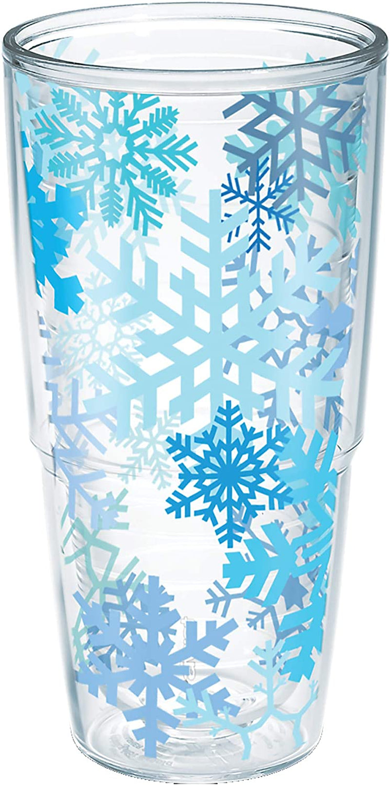 Tervis Snowflakes Tumbler with Wrap and Blue Lid 16Oz, Clear