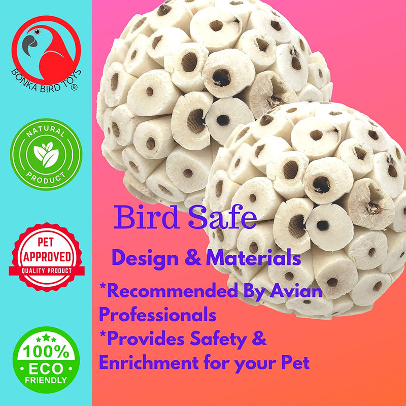 Bonka Bird Toys 1214 2263 2354 Sola Atta Balls Foot Beak Chew Forage Natural Organic Small Pet Ball (Pk2 Large) Animals & Pet Supplies > Pet Supplies > Bird Supplies > Bird Toys Bonka Bird Toys   