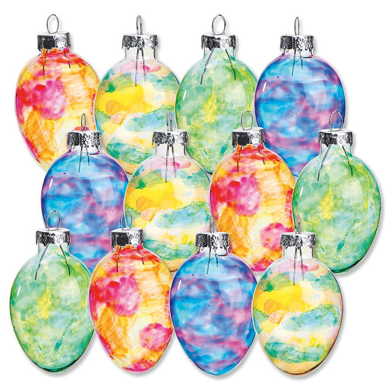 Glass Snowflake Christmas Ornaments - Set of 4 Holiday Tree Ornaments Home & Garden > Decor > Seasonal & Holiday Decorations Current Stained Glass Eggs 2  