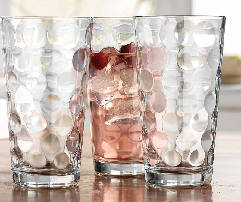 Drinking Glasses Set of 4 Highball Glass Cups by Glavers, Premium Glass Quality Coolers 17 Oz. Glassware. Ideal for Water, Juice, Cocktails, and Iced Tea. Dishwasher Safe.