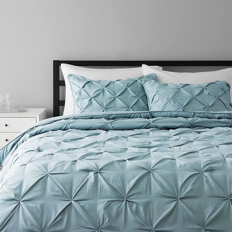 Pinch Pleat All-Season Down-Alternative Comforter Bedding Set - Twin / Twin XL, Burgundy Home & Garden > Linens & Bedding > Bedding KOL DEALS Spa Blue Bedding Set King