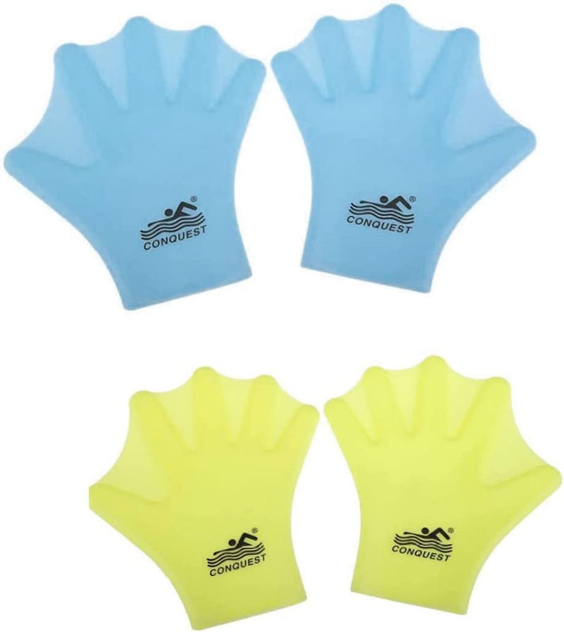 Beito Aquatic Gloves Webbed Gloves Swimming Paddles Water Skiing Gloves Full Finger Hand Flippers for Men Women Diving Surfing Training - Yellow 1Pair. Sporting Goods > Outdoor Recreation > Boating & Water Sports > Swimming > Swim Gloves Beito   