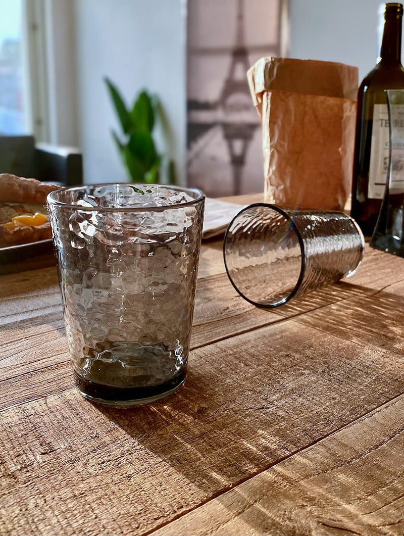 KLIFA- NICE- 14.7 Ounce, Set of 6, Acrylic Tumbler Drinking Glasses, Bpa-Free, Stackable Plastic Drinkware, Dishwasher Safe Cups, Gray Home & Garden > Kitchen & Dining > Tableware > Drinkware KLIFA   