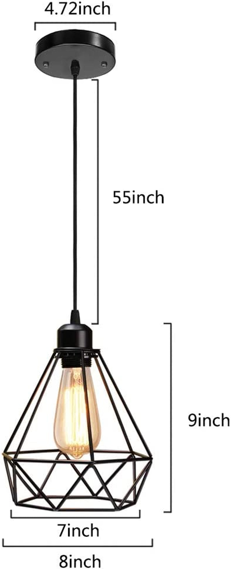 HESSION Retro Pendant Light, Industrial Metal Cage Mini Pendant Light Oil Rubbed Finish, Rustic Chandeliers Ceiling Light Fixture for Farmhouse Kitchen Island Dining Room Covered Patio