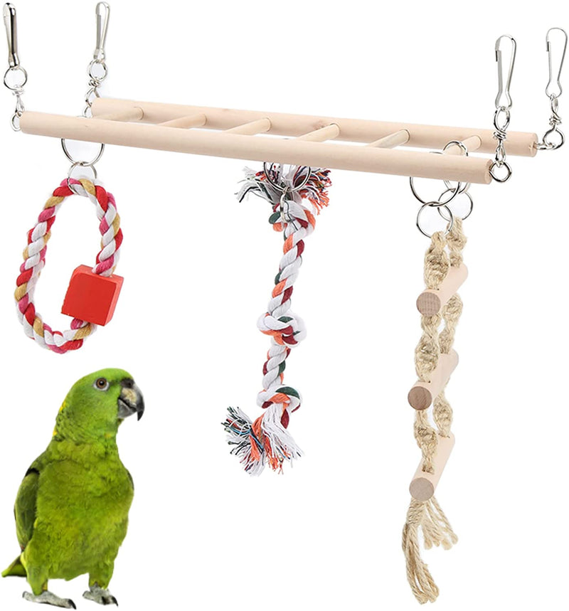 Bird Suspension Bridge Wooden Molar Claws Grinding Bird Swing Ladder Toy for Parrots Cockatiels Cage Accessories Animals & Pet Supplies > Pet Supplies > Bird Supplies > Bird Cages & Stands Camidy   