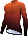 Lo.Gas Cycling Jersey Men Long Sleeve Bike Shirt Full Zip with Pockets Moisture Wicking Bicycle Clothes Sporting Goods > Outdoor Recreation > Cycling > Cycling Apparel & Accessories Lo.gas 01 Orange Gradient X-Large 