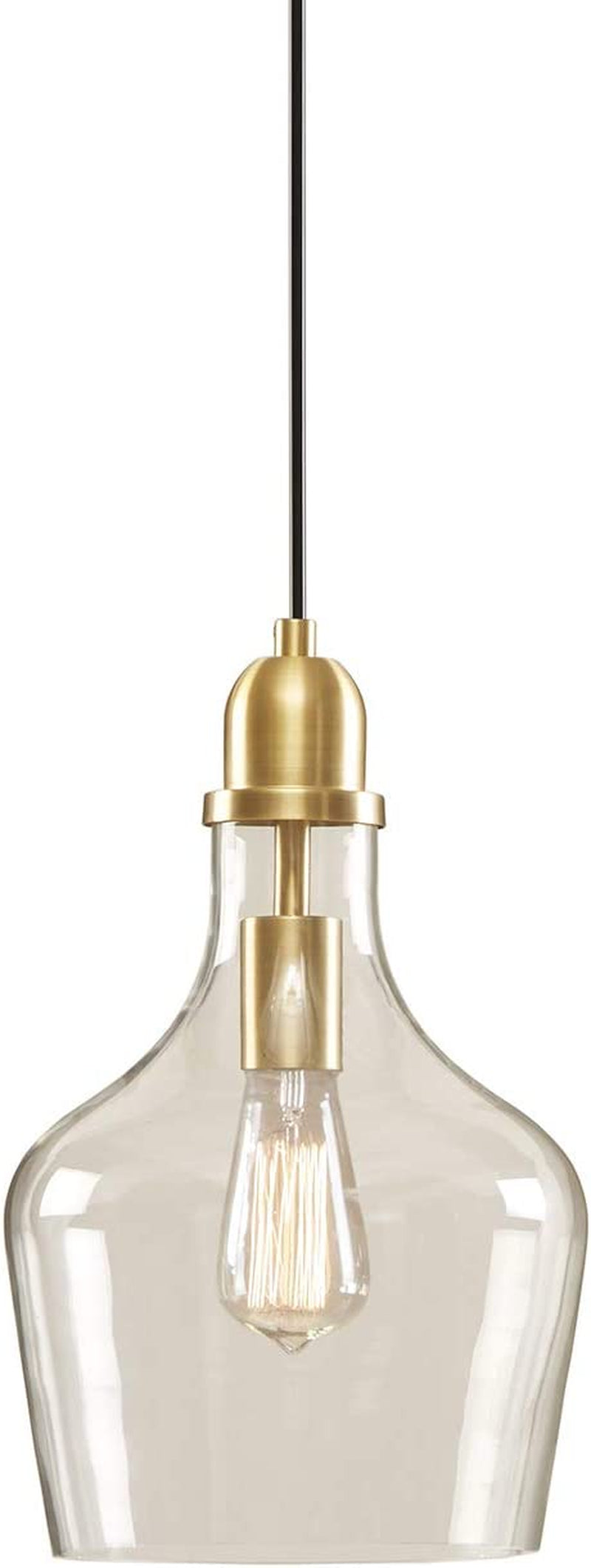 Hampton Hill Auburn Modern Pendant Lighting - Gold Base, Bell Shaped Glass Shades Chandelier, Gold/Clear Home & Garden > Lighting > Lighting Fixtures Hampton Hill   