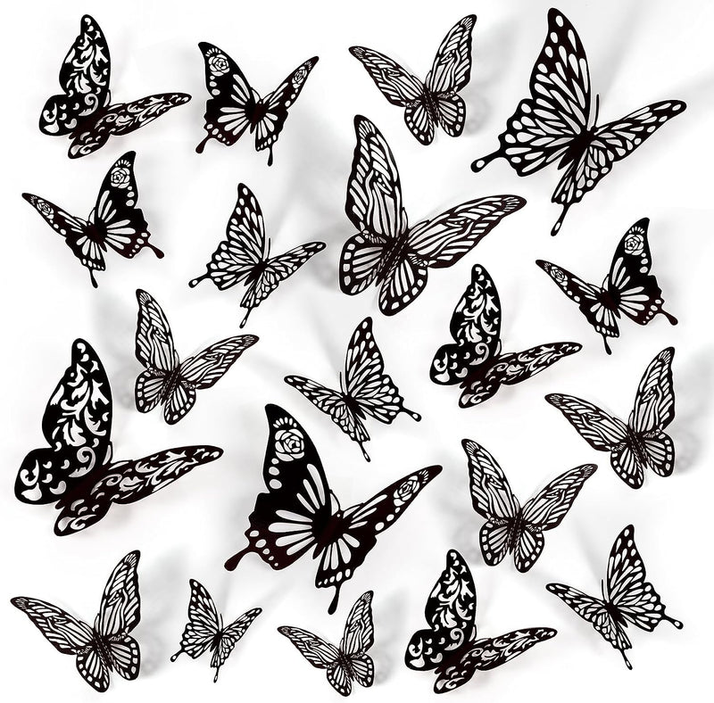 68Pcs Bat Wall Decor, Halloween Bats Decorations 3D Bats Wall Decor Realistic PVC Bats Stickers for Outdoor DIY Home Decor Party Supplies  16 years and up Butterfly,Black  
