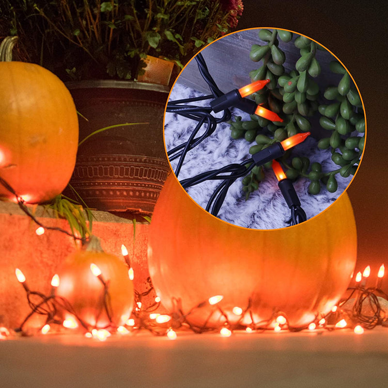 Twinkle Star Halloween Decorations 33FT 150 LED Incandescent Mini Orange String Lights for Outdoor Indoor Patio Home Party Garden Yard Halloween Decor  Twinkle Star   