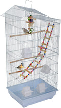 HCY, Bird Cage, Parrot Cage 39 Inch Parakeet Cage Accessories with Bird Stand Medium Roof Top Large Flight Cage for Small Cockatiel Canary Parakeet Conure Finches Budgie Lovebirds Pet Toy Animals & Pet Supplies > Pet Supplies > Bird Supplies > Bird Cages & Stands HCY White  