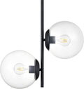 Linea Di Liara Satin Brass Modern 3 Light Globe Chandelier - Caserti Mid Century Clear Glass Ceiling Light for Kitchen, Dining Room and Hallways Home & Garden > Lighting > Lighting Fixtures > Chandeliers Linea di Liara Black Double Pendant 
