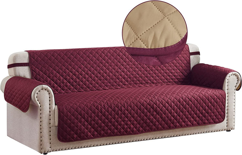 RHF Reversible Sofa Cover, Couch Covers for Dogs, Couch Covers for 3 Cushion Couch, Couch Covers for Sofa, Couch Cover, Sofa Covers for Living Room,Sofa Slipcover,Couch Protector(Sofa:Chocolate/Beige) Home & Garden > Decor > Chair & Sofa Cushions Rose Home Fashion Merlot/Tan X-Large 