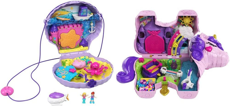 Polly Pocket Koala Adventures Wearable Purse Compact with Micro Polly Doll & Friend Doll, 8 Outdoor-Related Features, 5 Animals & Removable Vehicle Accessory, Great Gift for Ages 4 Years Old & Up Sporting Goods > Outdoor Recreation > Winter Sports & Activities Mattel Seashell + Playset  