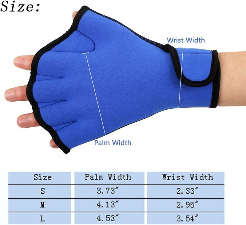 Qzc Pair of Aquatic Fitness Swim Training Gloves Water Resistance Training Aqua Fit Webbed Gloves Sporting Goods > Outdoor Recreation > Boating & Water Sports > Swimming > Swim Gloves Qzc   