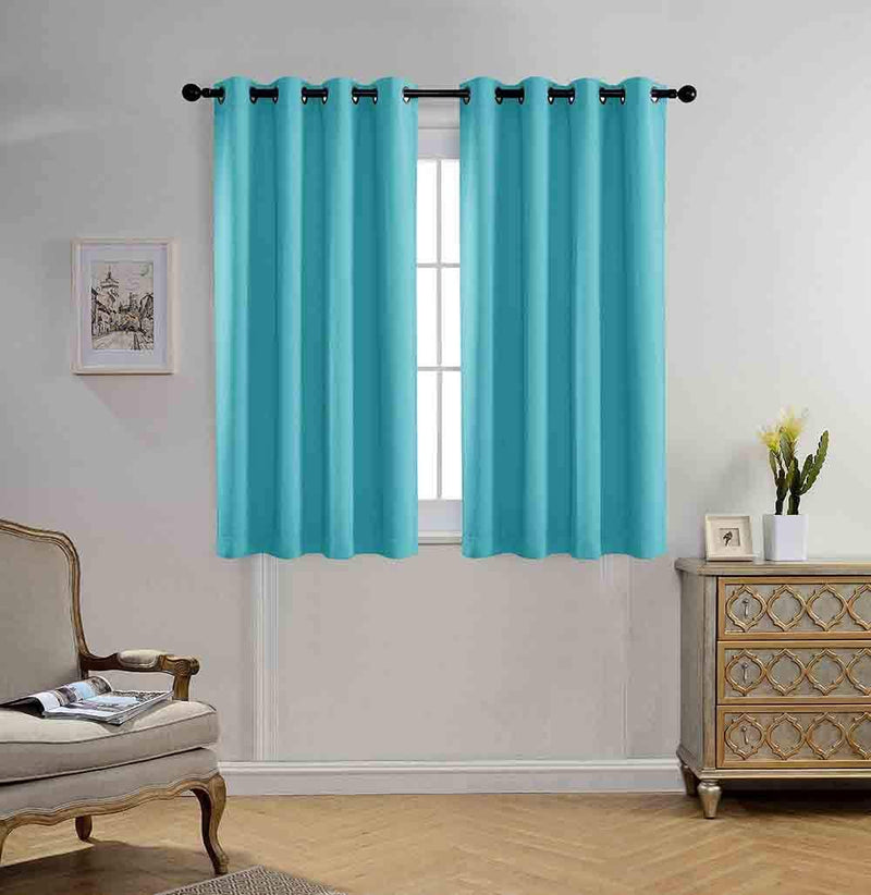 Miuco Room Darkening Texture Thermal Insulated Blackout Curtains for Bedroom 1 Pair 52X63 Inch Black Home & Garden > Decor > Window Treatments > Curtains & Drapes MIUCO Turquoise 52x63 inch 