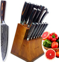 Knife Set 16-Piece Kitchen Knife Set with Wooden Block, Germany High Carbon Stainless Steel Professional Chef Knife Block Set, Ultra Sharp, Forged Home & Garden > Kitchen & Dining > Kitchen Tools & Utensils > Kitchen Knives KNIFAST 16Pcs Set  