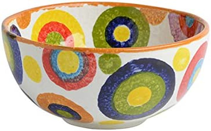 Sugar Bowl with Lid, Ceramic Dish Italian Dinnerware - Circle Candy Bowl with Lid - Bright, Colorful and Handmade in Italy from Our POP Collection Home & Garden > Kitchen & Dining > Tableware > Dinnerware EMBRACE LA GRANDE VITA CIRCLES Small Deep Serving Bowl 