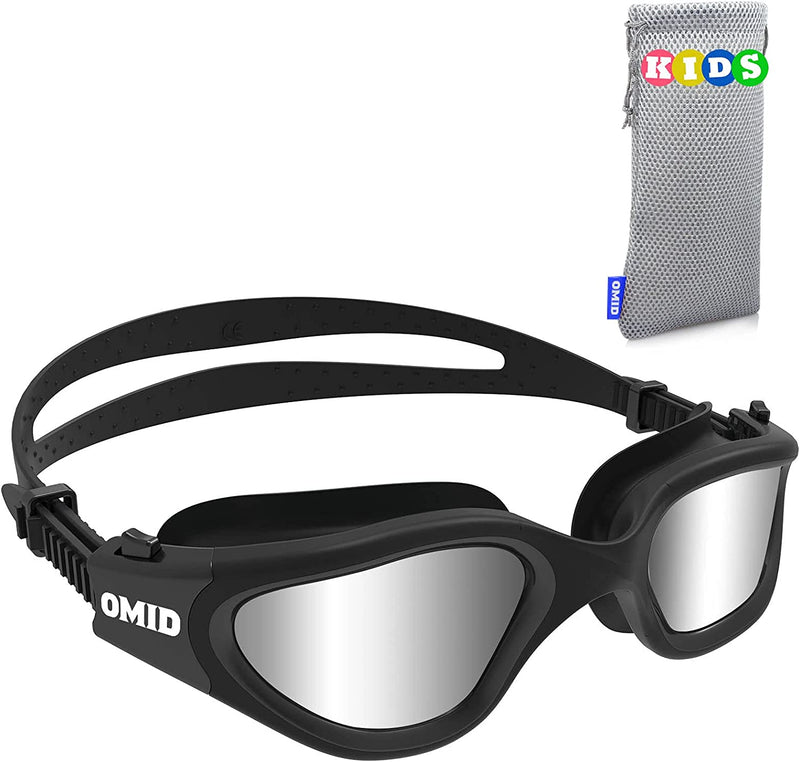 Kids Swim Goggles, OMID Comfortable Polarized Anti-Fog Swimming Goggles Age 6-14 Sporting Goods > Outdoor Recreation > Boating & Water Sports > Swimming > Swim Goggles & Masks OMID Polarized Silver - Black Frame  