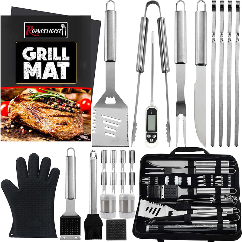 Romanticist 26PCS Complete Barbecue Tool Set with Storage Bag - Portable Grill Tool Kit - Professional BBQ Set for Outdoor Cooking and Camping Grill Accessories Sets Home & Garden > Kitchen & Dining > Kitchen Tools & Utensils ROMANTICIST 26PCS Grill Set  