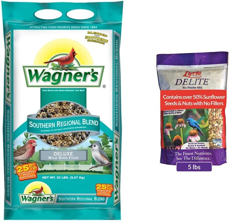 Wagner'S 62012 Southern Regional Blend Wild Bird Food, 20-Pound Bag Animals & Pet Supplies > Pet Supplies > Bird Supplies > Bird Food Wagner's Bird Food + Wild Bird Mix-5 lb 20-Pound Bag 