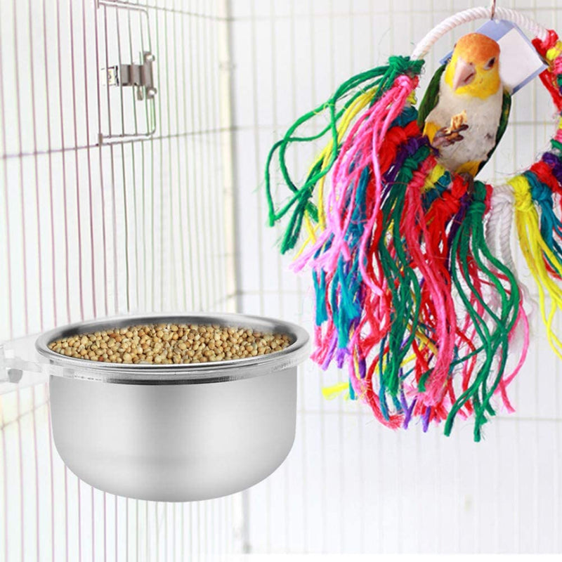 TOPINCN Bird Cage Feeding Bowl Hanging Bird Cage Feeder Stainless Steel Food Water Bowl with Clamp Holder for Bird Cage Small Animals Cage Animals & Pet Supplies > Pet Supplies > Bird Supplies > Bird Cage Accessories > Bird Cage Food & Water Dishes TOPINCN   