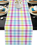 Savannan Easter Table Runner, Happy Easter Egg Colorful Eggs Spring Holiday Decoration Green Cotton Linen Dresser Scarves for Kitchen Daily Use Family Dinners Party Gathering Home Decor 13"X70" Home & Garden > Decor > Seasonal & Holiday Decorations Savannan Latticesan1655 13x72 Inch 
