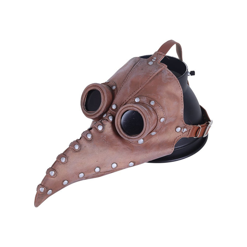 Plague Doctor Mask Steampunk Bird Mask Long Nose Beak for Cosplay Party Carnivals Masquerades Punk Parties（Brown）