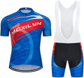 MOXILYN Mens Cycling Jersey MTB Clothes Cycling Kit Bike Shirts and Cycling Bibs Short with 20D Gel Pad Biking Clothing Set Sporting Goods > Outdoor Recreation > Cycling > Cycling Apparel & Accessories MOXILYN Q19s-set Large 