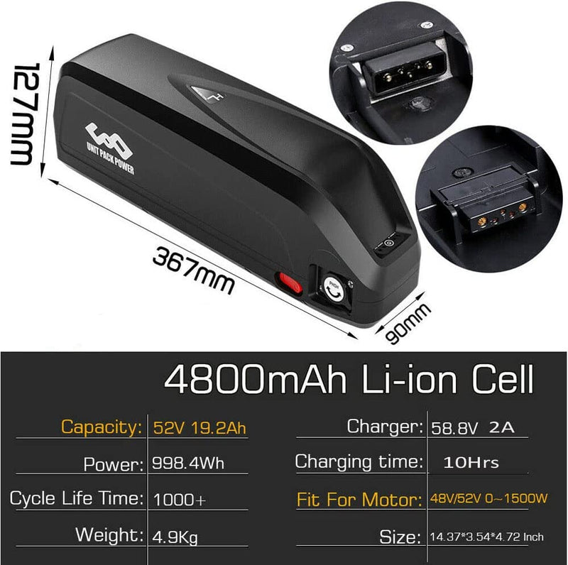 UPP Official(2-5 Days Delivery) 21Ah/ 17 Ah 13Ah Shark/Jumbo Battery - Electric Bike Lithinum Ion Battery for 1500W/1200W/1000W/750W Bafang/Voilamart and Other Motor(W/Charger & BMS Board) Sporting Goods > Outdoor Recreation > Cycling > Bicycles Unit Pack Power   