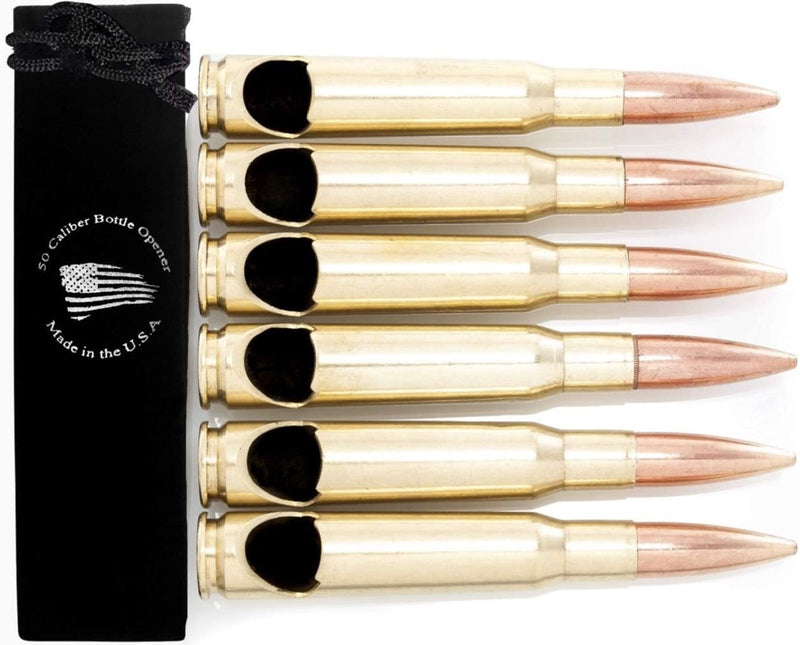 Exotousa 50 Caliber BMG Real Brass Bullet Shaped Bottle Opener - Made in the USA - Set of 6 Home & Garden > Kitchen & Dining > Barware ExotoUSA   