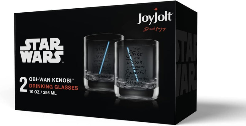 Joyjolt Star Wars Obi-Wan Kenobi Lightsaber Short Drinking Glass - 10 Oz - Set of 2 Home & Garden > Kitchen & Dining > Tableware > Drinkware JoyJolt   